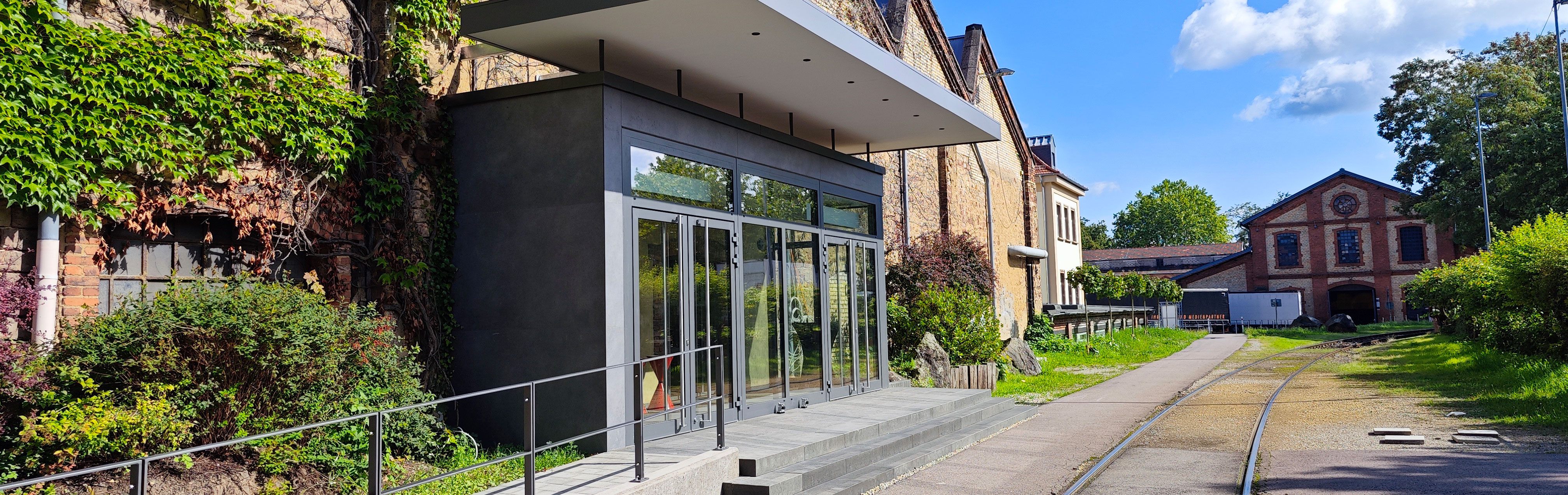 Eingangsbereich des Event-Haus Alte Schmelz in St. Ingbert.